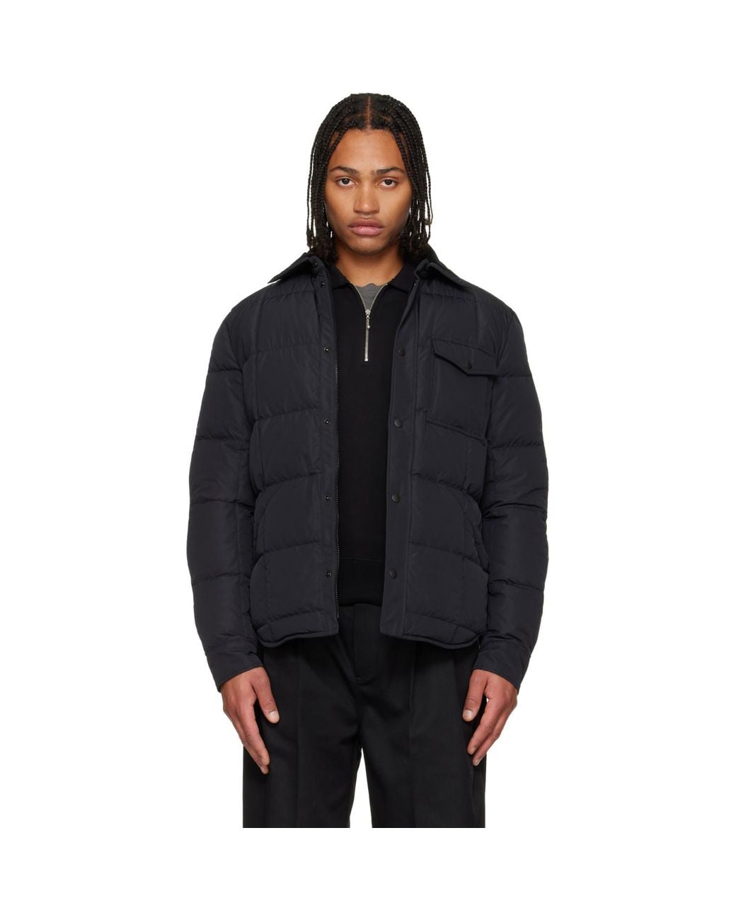 Moncler Black Archivo Marcilly Shirt Down Jacket for men