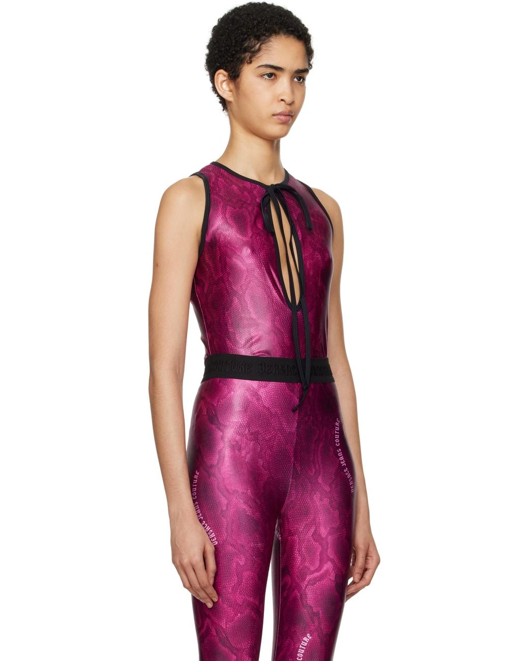 Versace Jeans Couture Red Printed Bodysuit