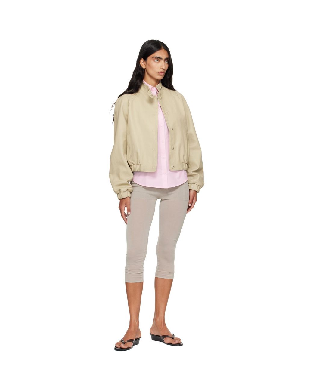 Paloma Wool Natural Raim Leather Jacket