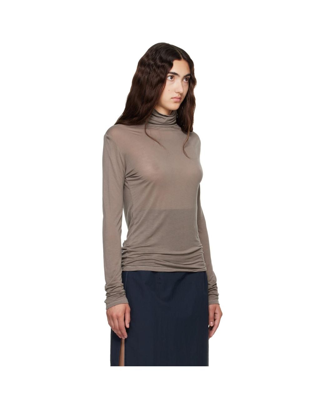 Baserange Brown Long Sleeve Turtleneck