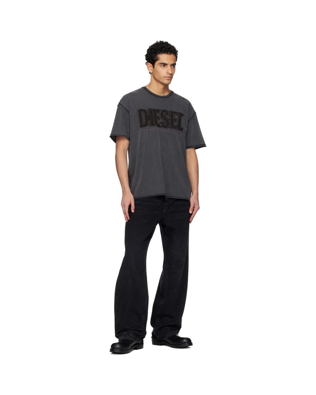 DIESEL Black T-Rawboxt T-Shirt for men