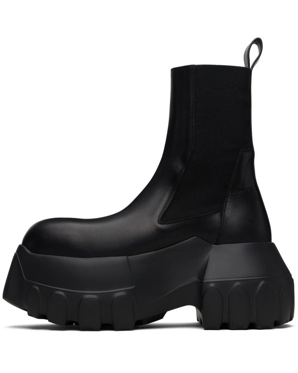 Rick Owens Black Beatle Mega Tractor Chelsea Boots for men