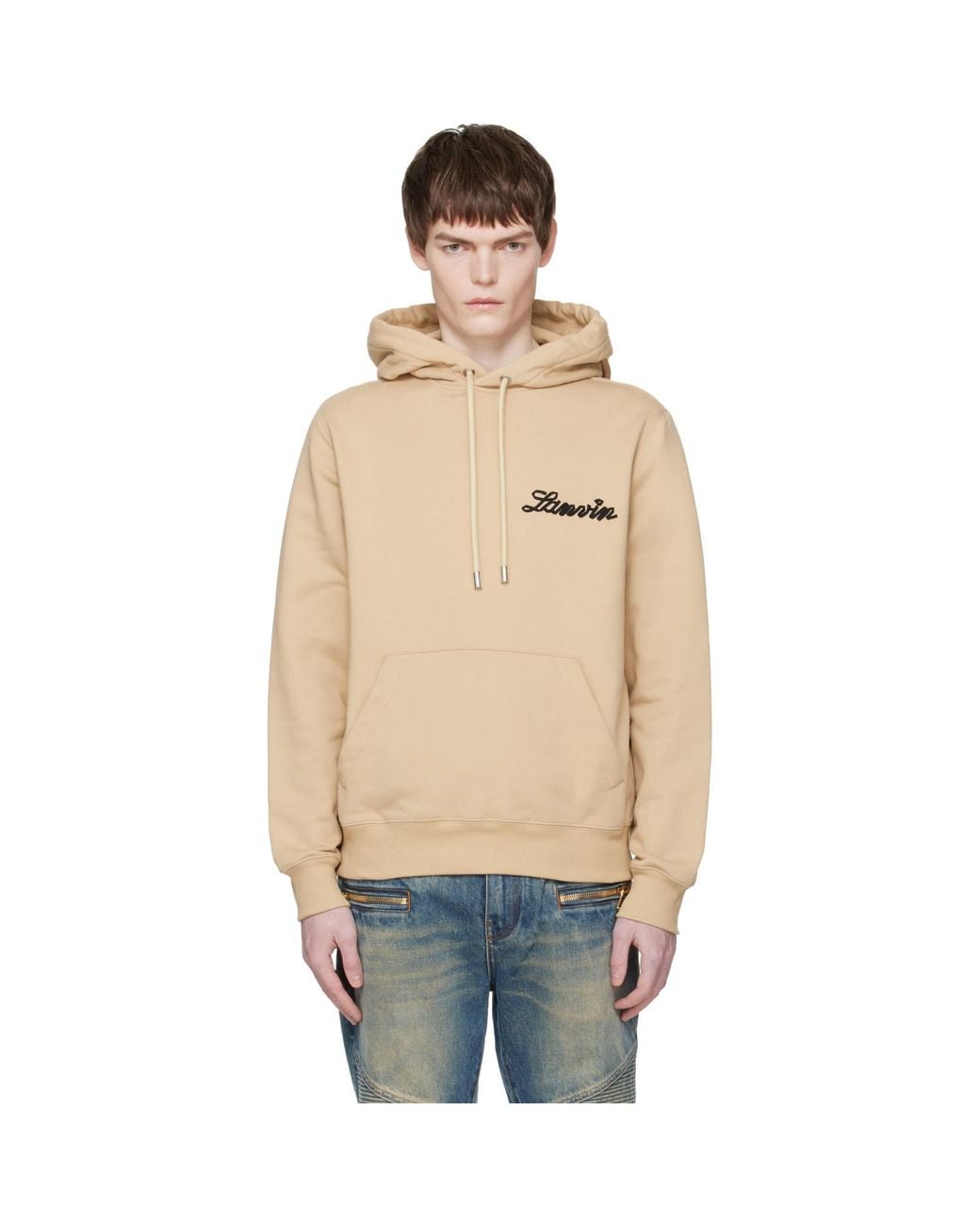 Lanvin Blue Tan Ribbon' Hoodie for men