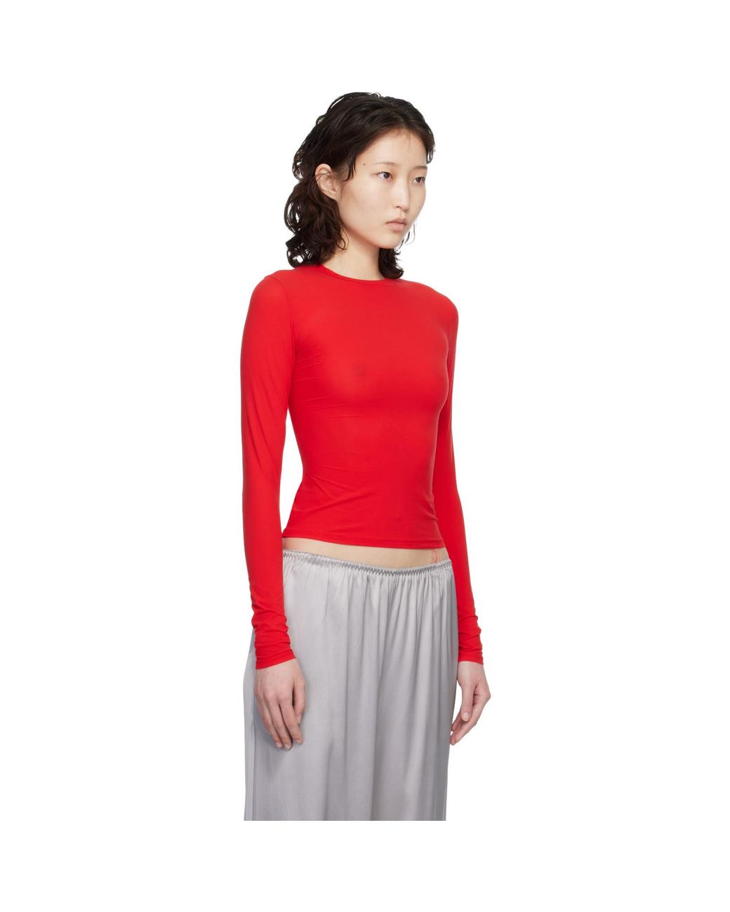 Skims Red Fits Everybody Long Sleeve T-Shirt