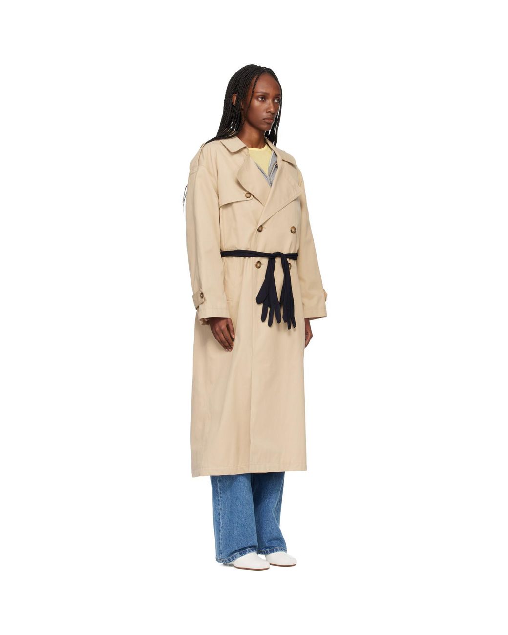 MM6 by Maison Margiela Natural Gloves Cotton Trench Coat