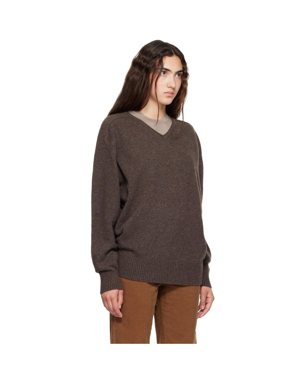 NOTHING WRITTEN Brown Carna V-Neck Sweater