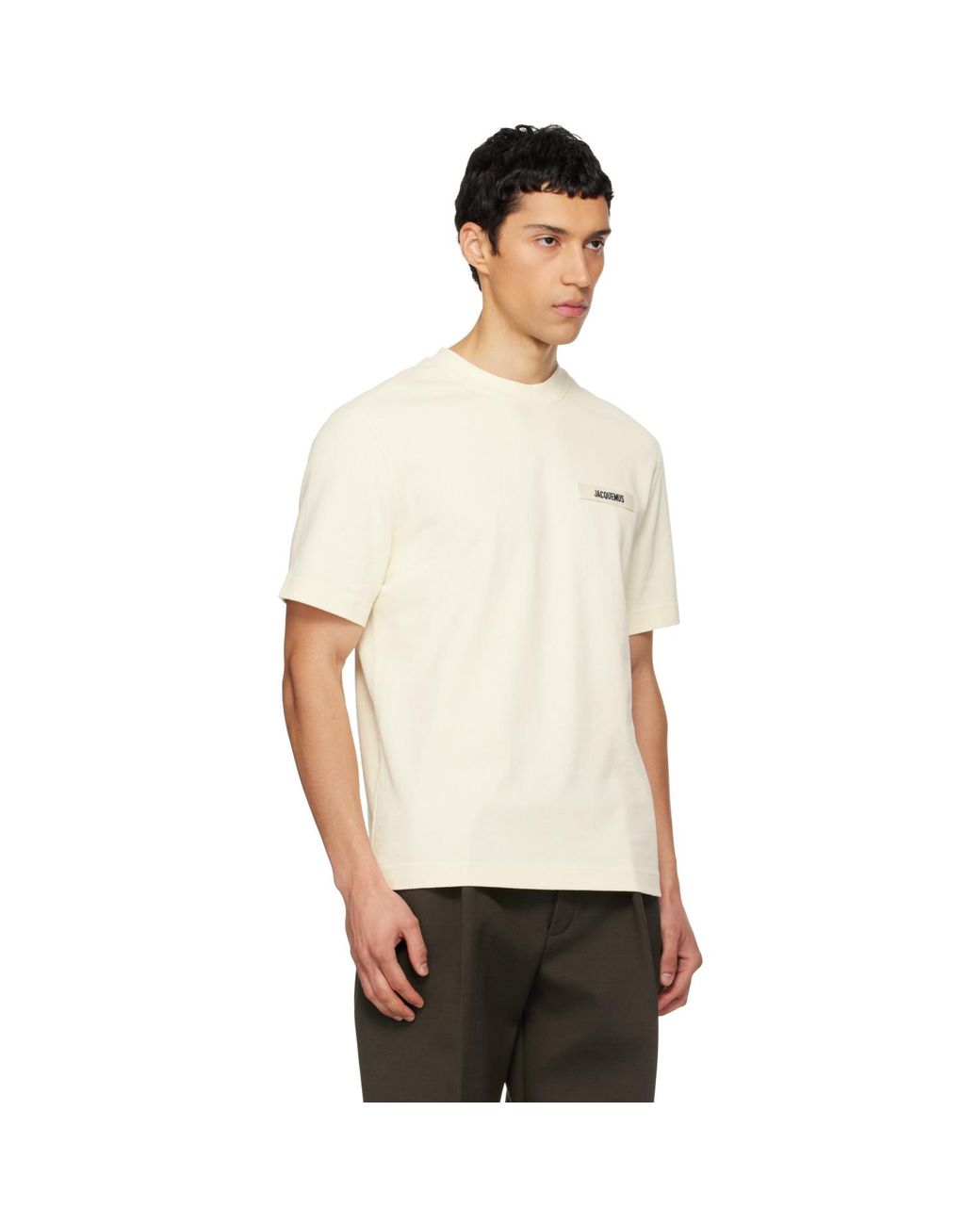 Jacquemus Natural Les Classiques 'The Gros Grain' T-Shirt for men