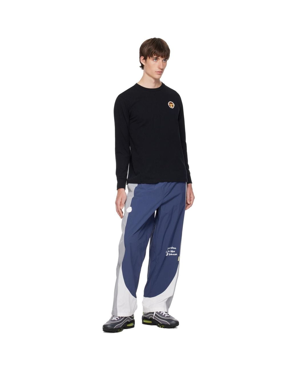 Aape By A Bathing Ape Black 'Aaper' Long Sleeve T-Shirt for men