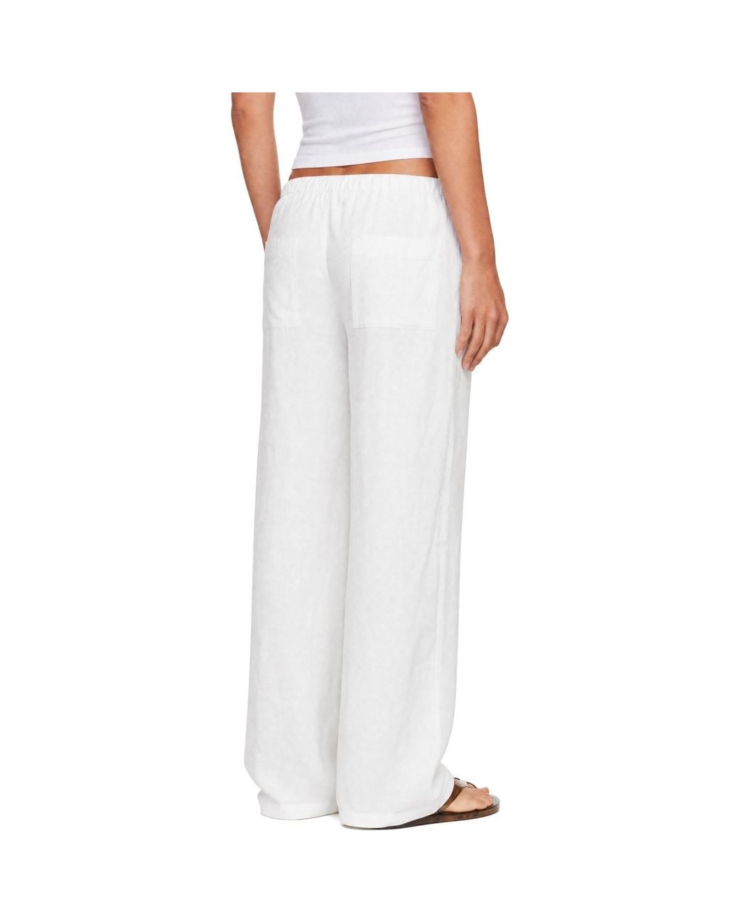 Leset White Daniel Drawstring Pocket Trousers