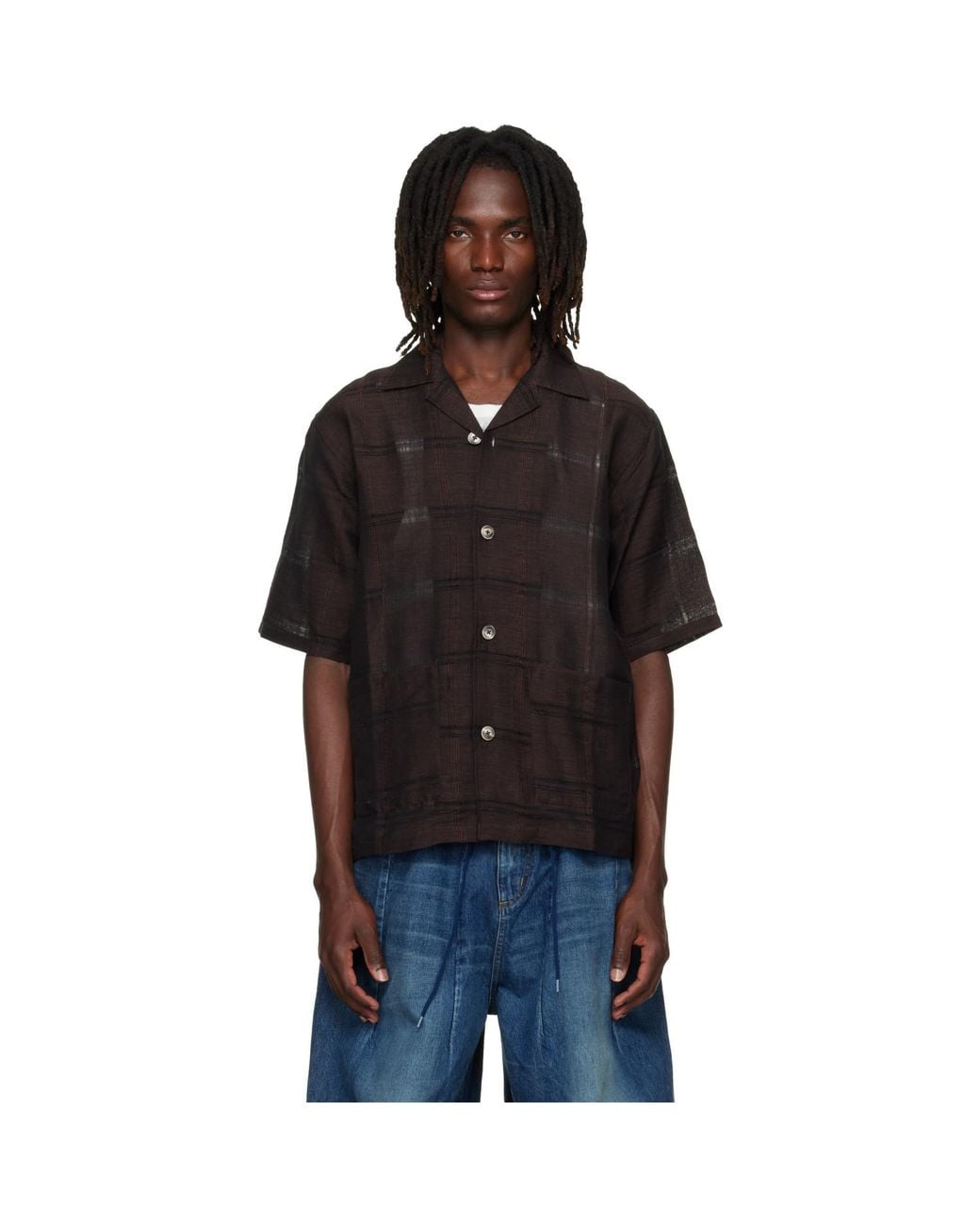 Needles Black Plaid Jacquard Cabana Shirt for men