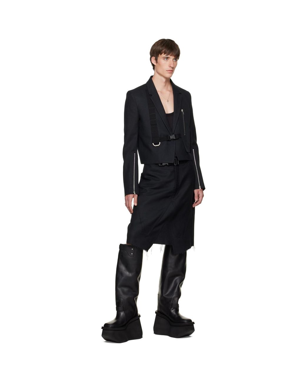 Rick Owens Black Tower Skirt for men