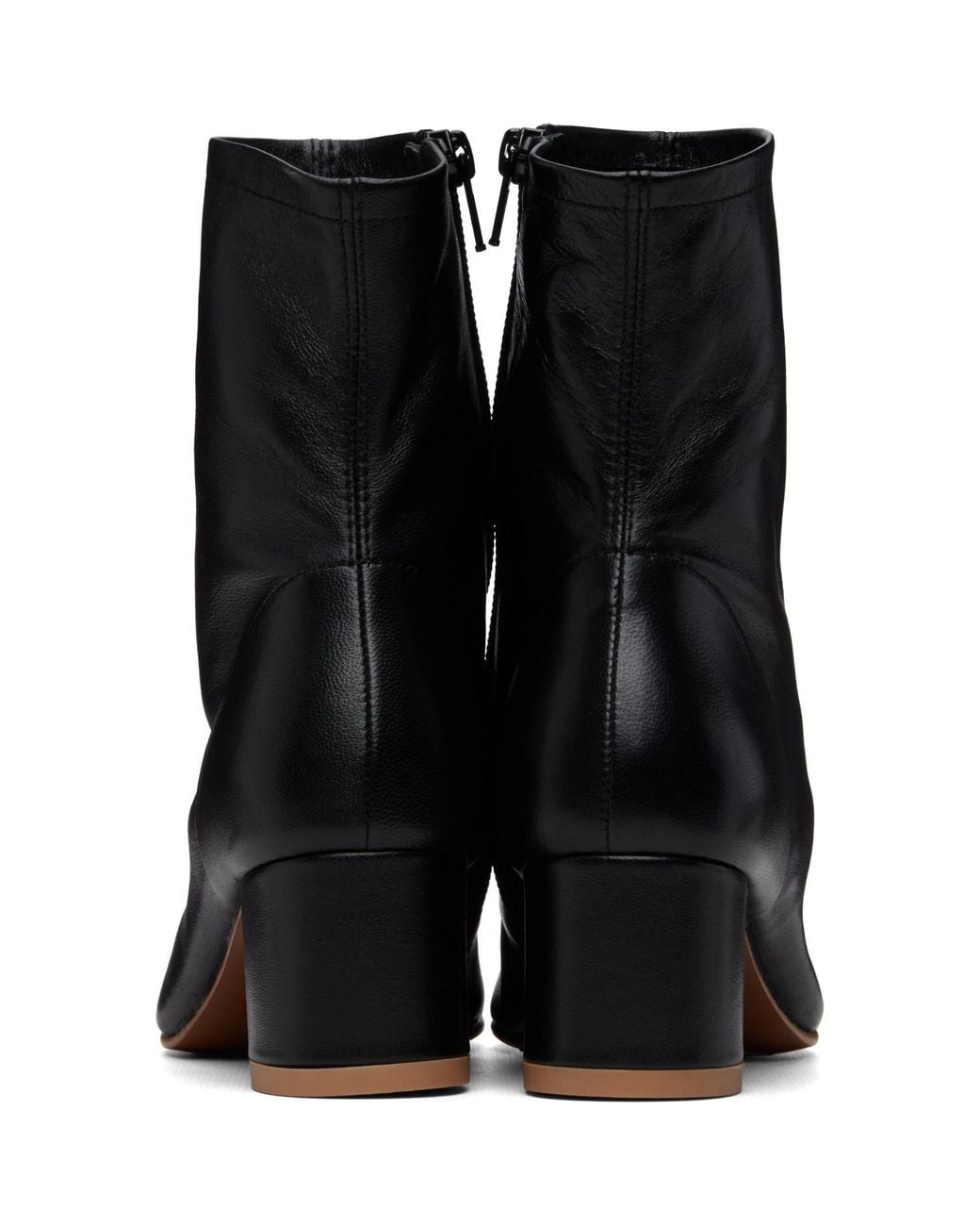 By Far Black Sofia Leather Ankle Boots