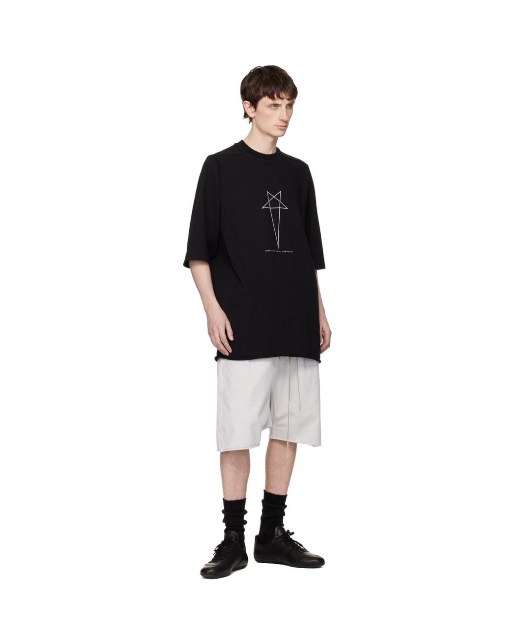 Rick Owens Black Temple Jumbo/T-Shirt for men