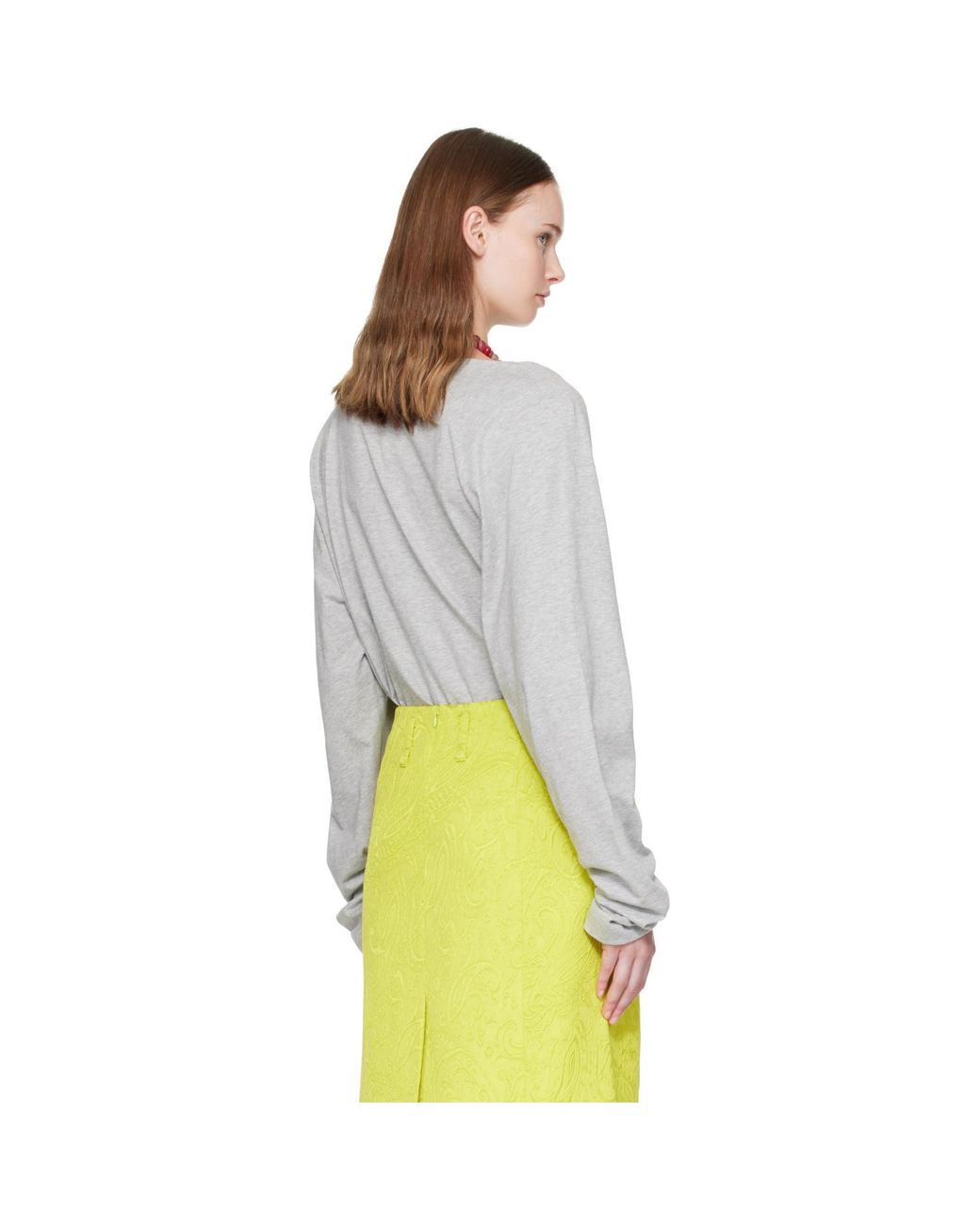 Dries Van Noten Gray Cotton Jersey T-Shirt