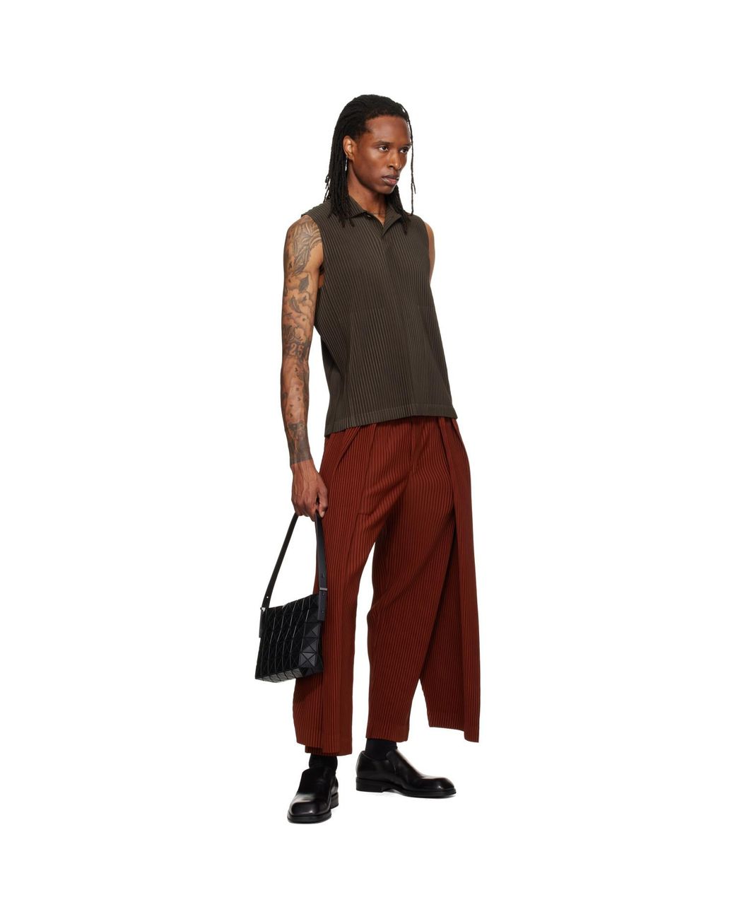 Issey Miyake Black Musette Bag for men
