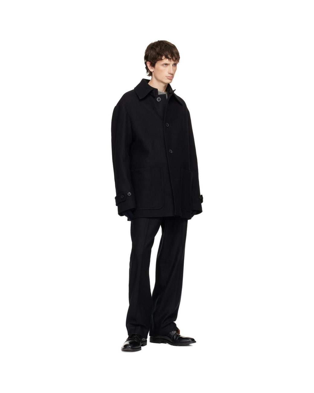 Moncler Black Tricolor Wool Gloves for men