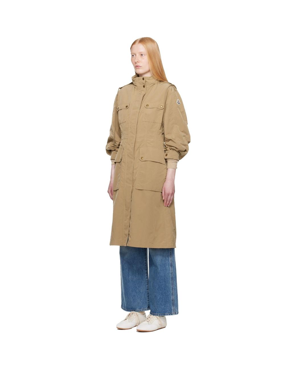 Moncler Blue Tan Nantes Parka Coat