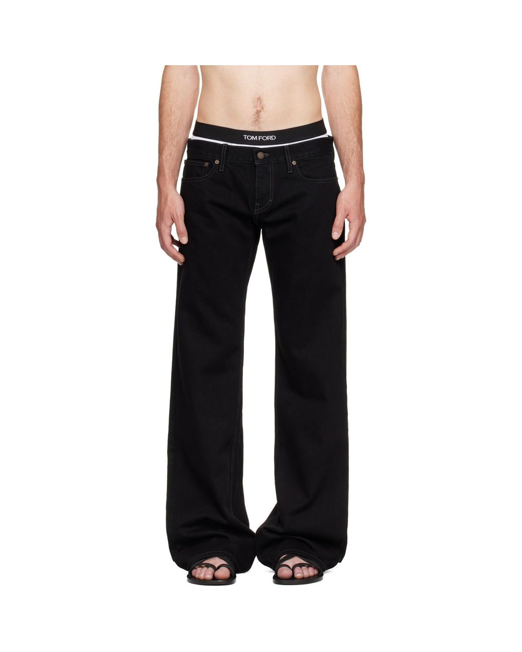 Raimundo Langlois Black Bootcut Jeans for men