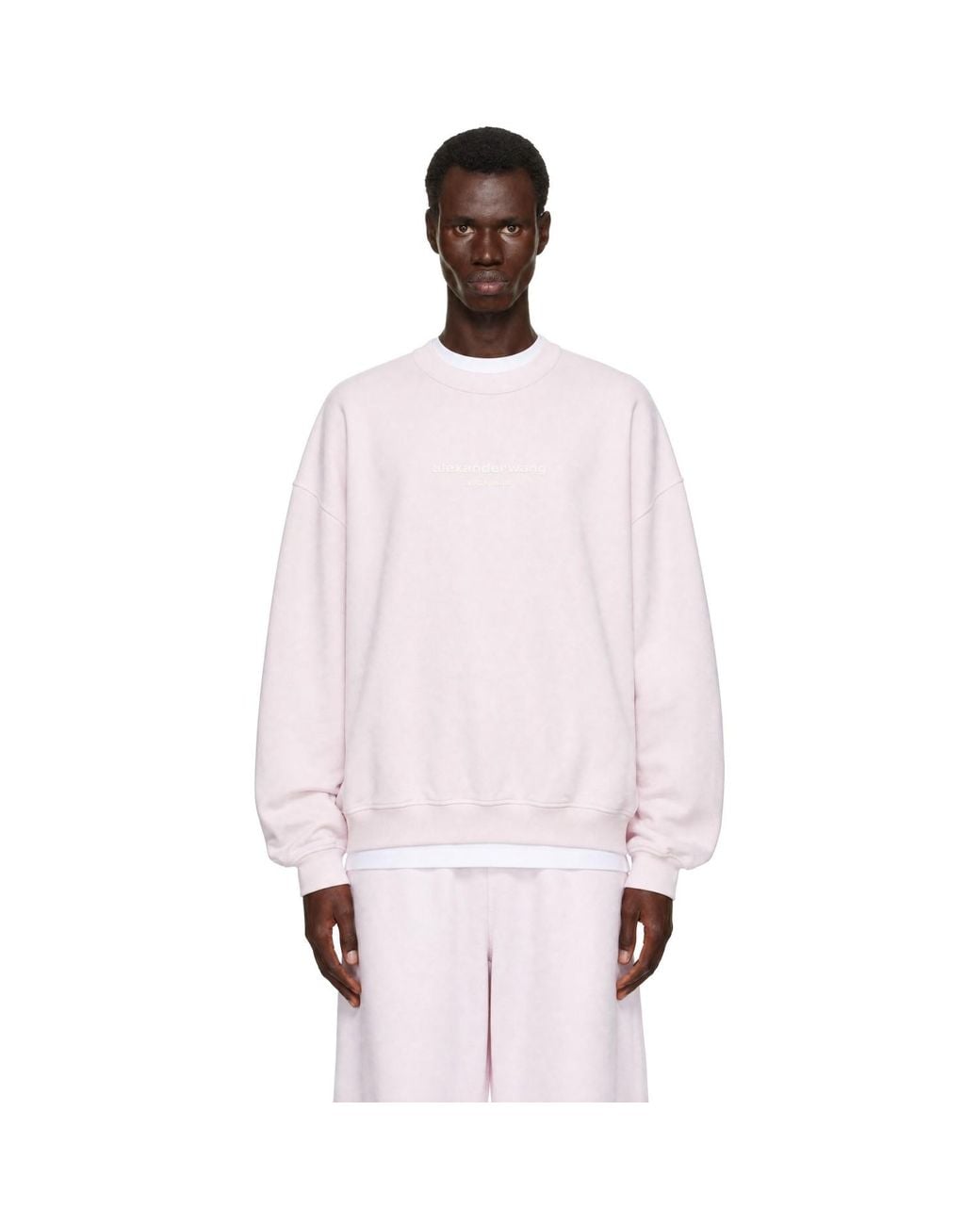Alexander Wang Pink Oversized Logo Print Sweatshirt for men