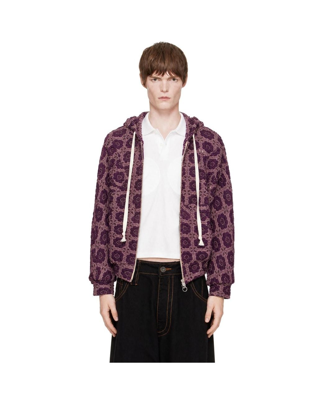 Edward Cuming Red Vertical Garden Flex Hoodie for men