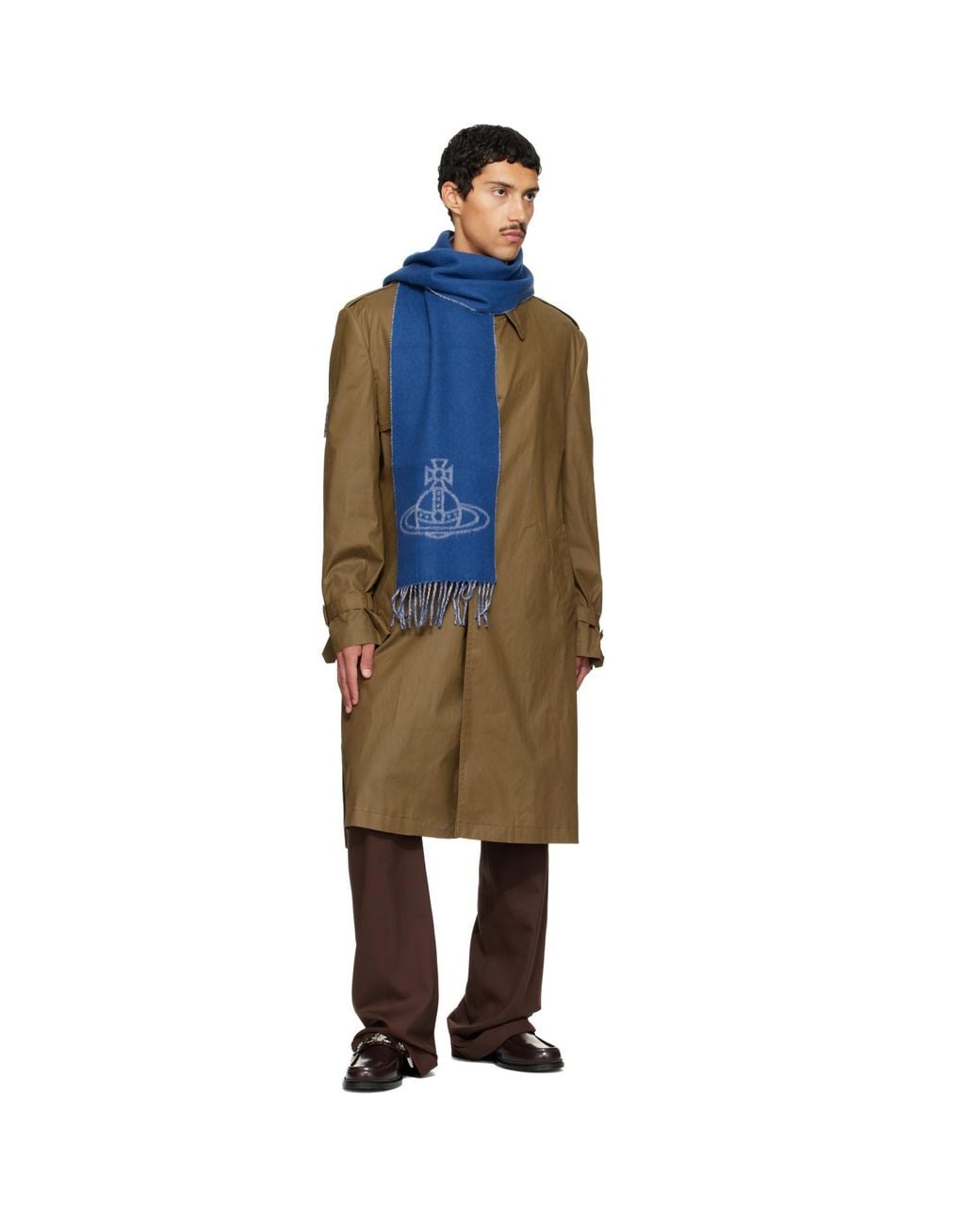 Vivienne Westwood Blue Double Face Scarf for men