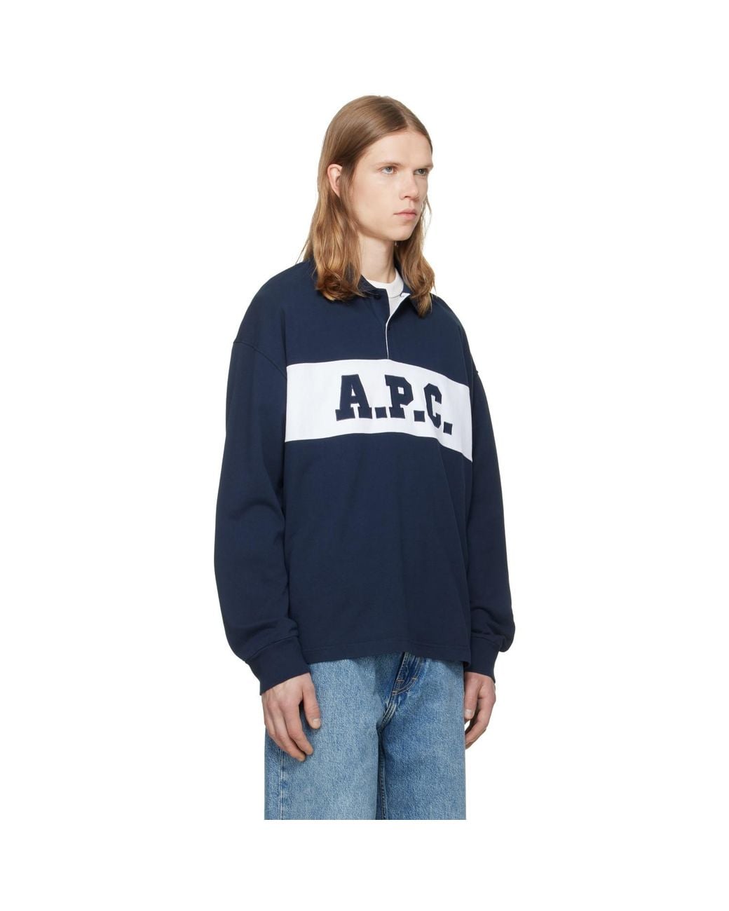 A.P.C. Blue Rugby Polo for men