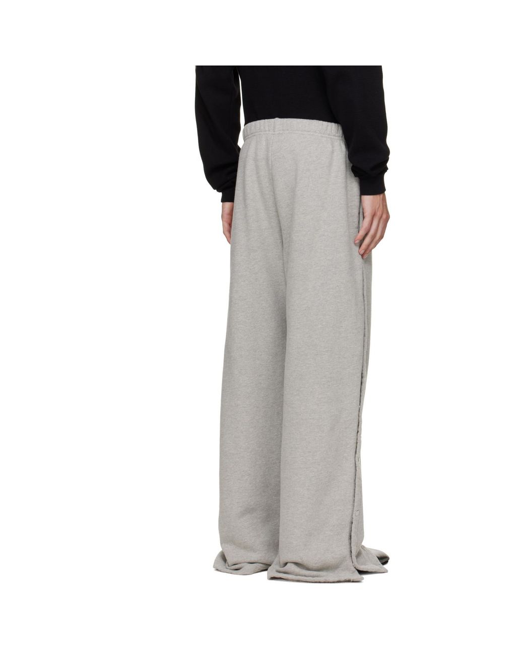 Les Tien Gray Heavyweight Party Snap Sweatpants for men