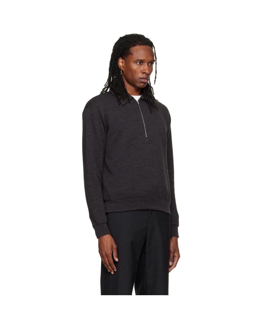 Jil Sander Black Cotton Blend Polo for men