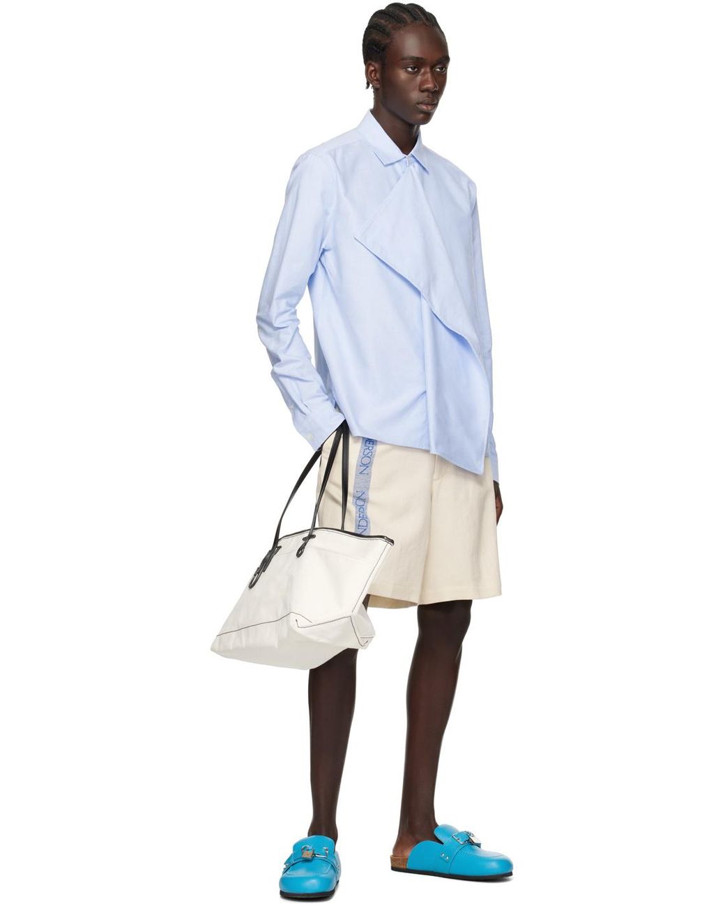 JW Anderson Off-white Stretch Anchor Canvas Tote in Black