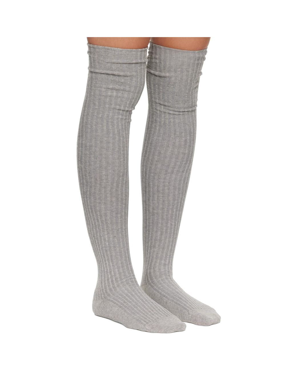 Baserange Gray Overknee Socks