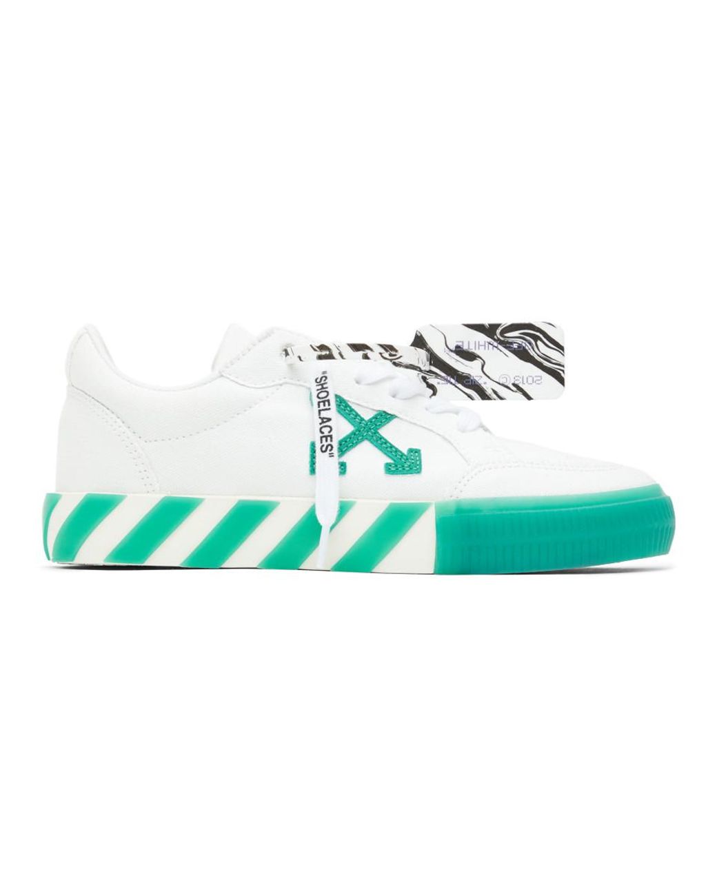 Off-White c/o Virgil Abloh Canvas White And Green Vulcanized Low ...