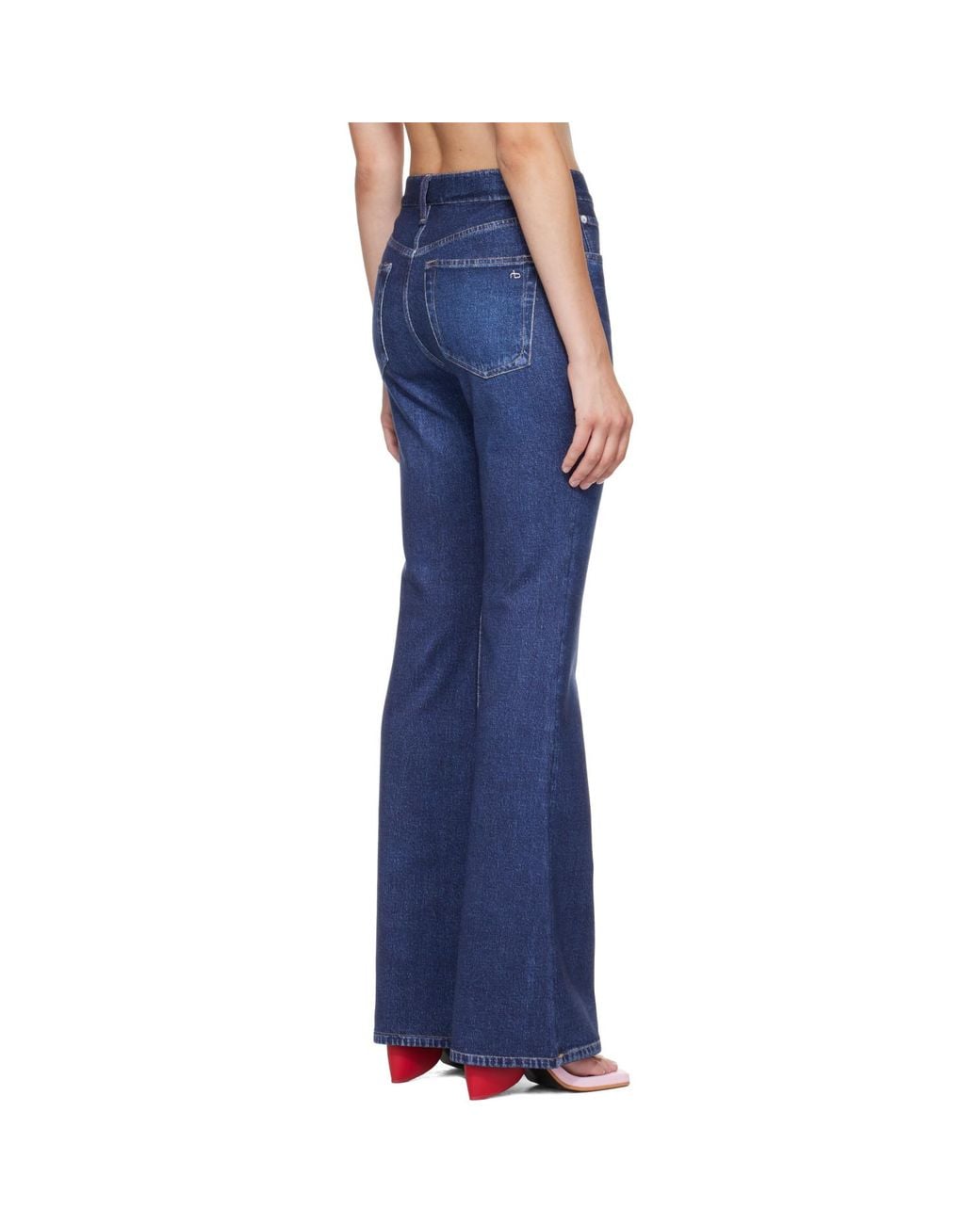 Rag & Bone Blue Miramar Ponte Dahlia Mid Rise Flare Jeans