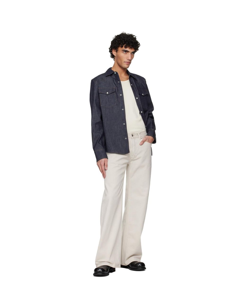 Hope White Off- Shake Jeans for men