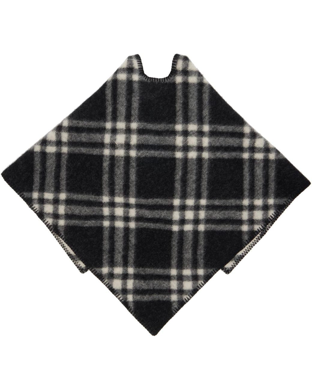Burberry Black Check Wool Capelet Scarf