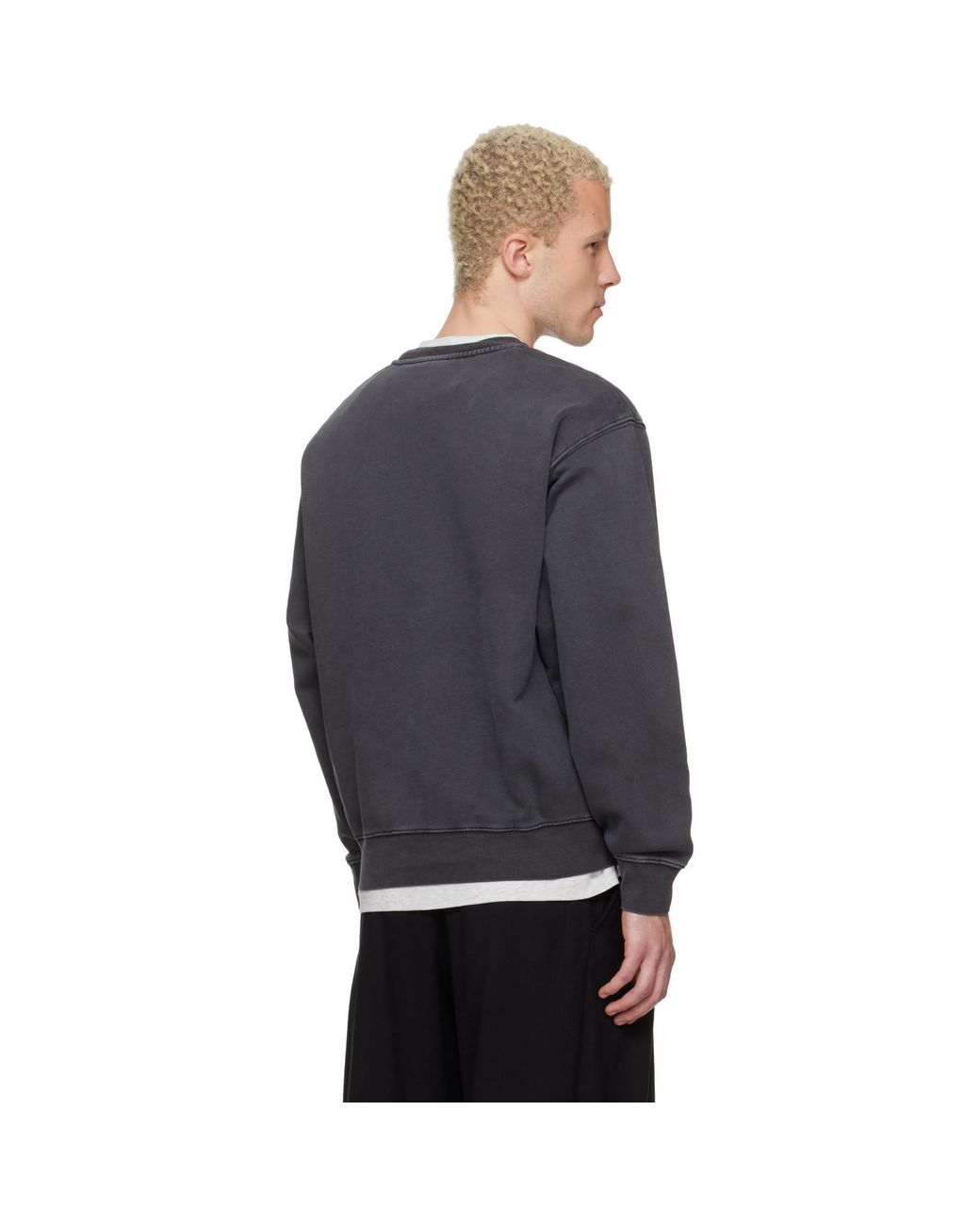 Aape By A Bathing Ape Gray 'Aapenow' Moonface Crew Neck Sweatshirt for men