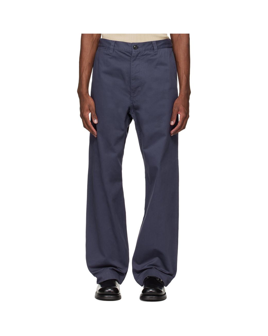 vowels Blue Work Trousers for men