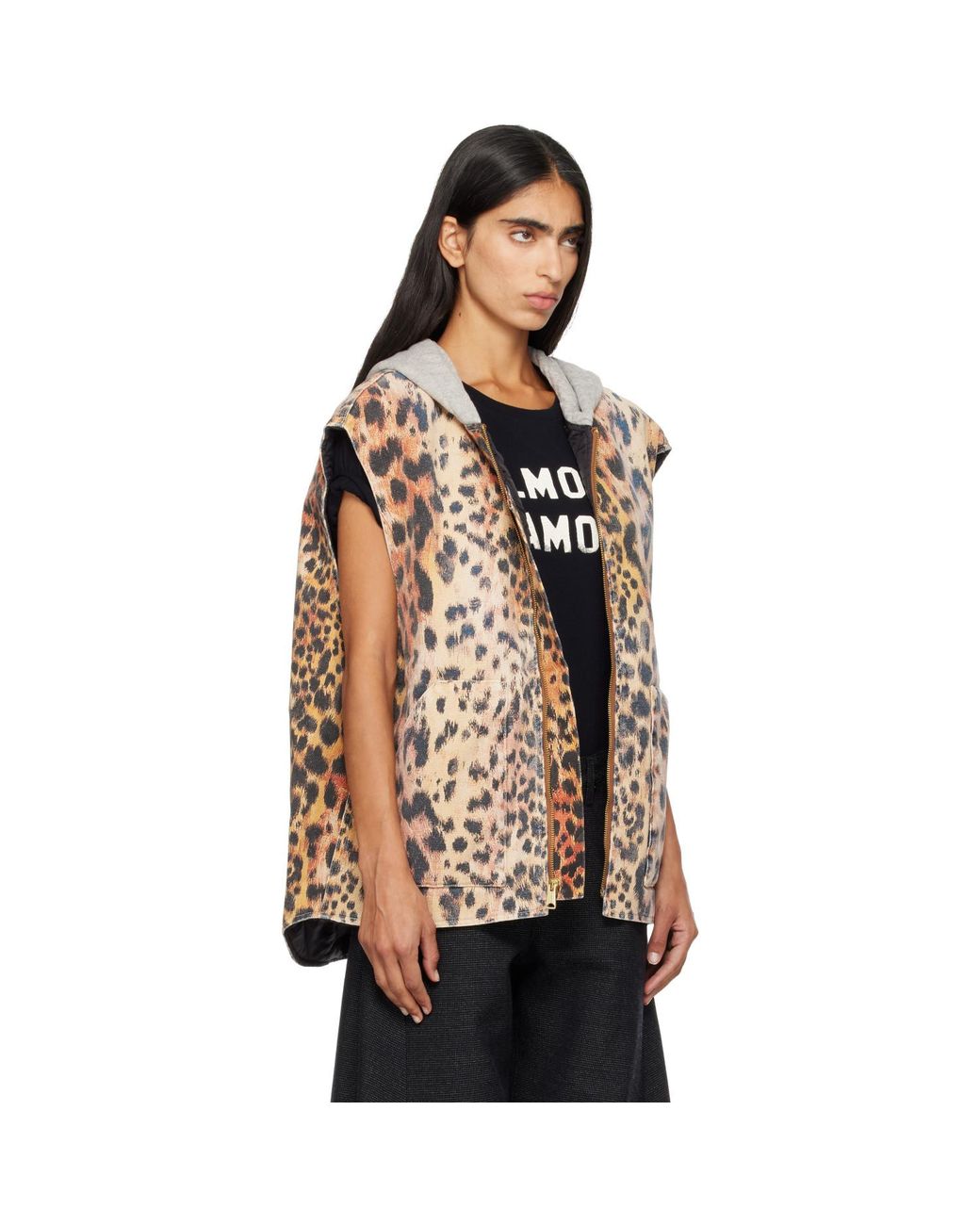 R13 Black Relaxed Workwear Vest