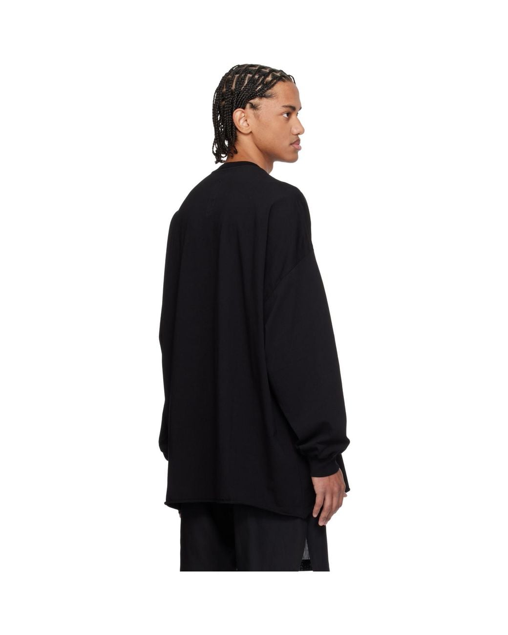 Rick Owens Black Temple Tommy Ls T-Shirt for men