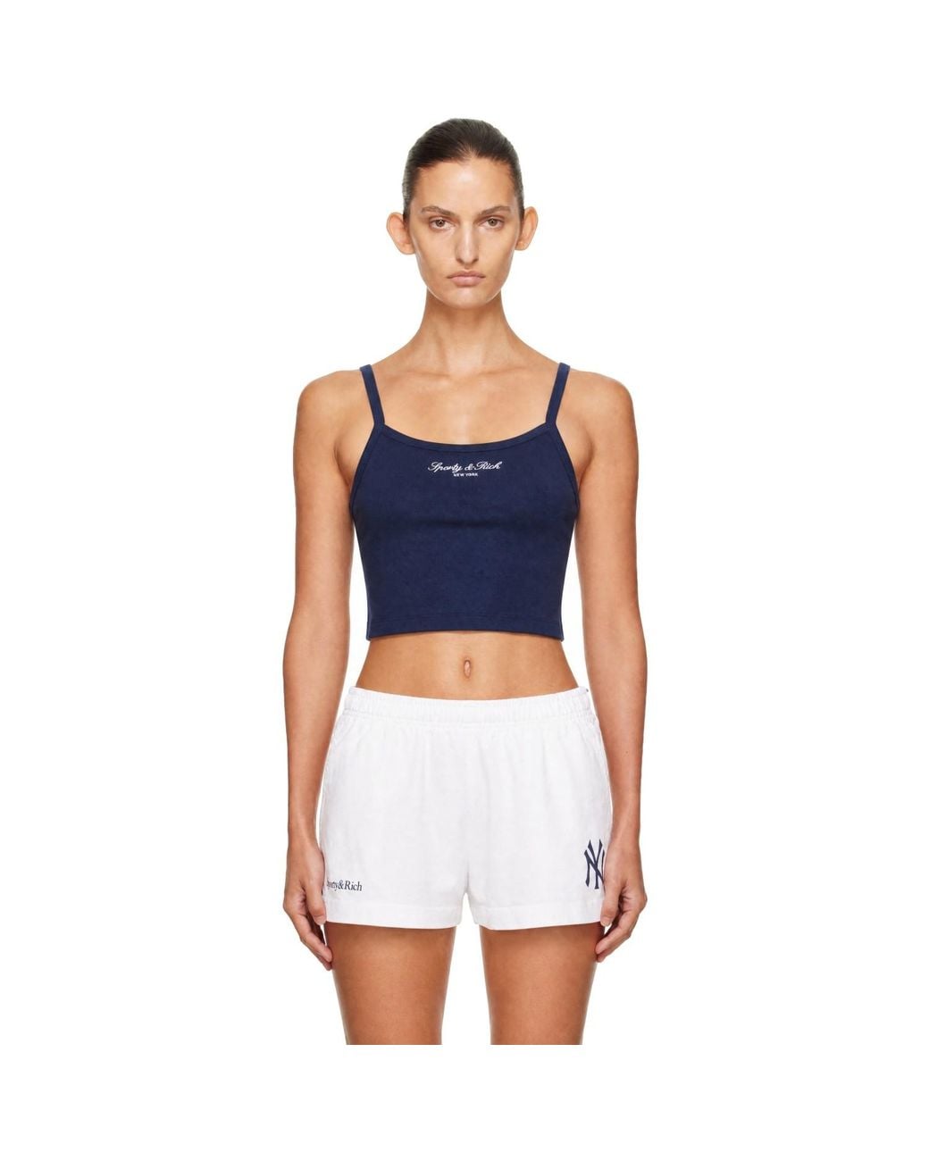 Sporty & Rich Blue Signature Ny Box Tank Top