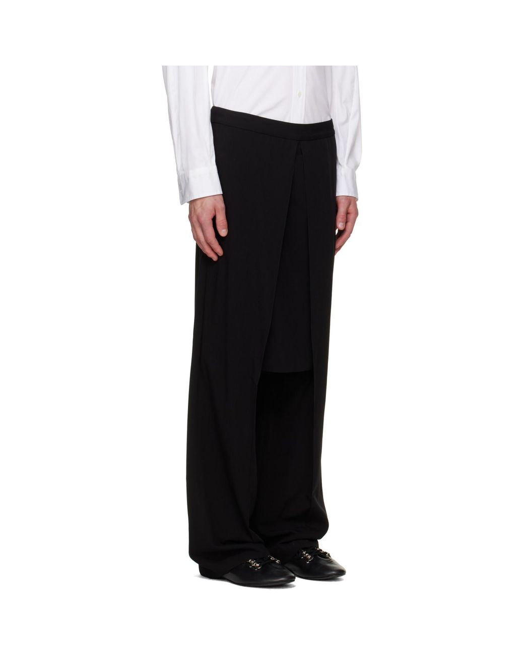 AVAVAV Black Petronella Overlay Skirt Suit Trousers for men