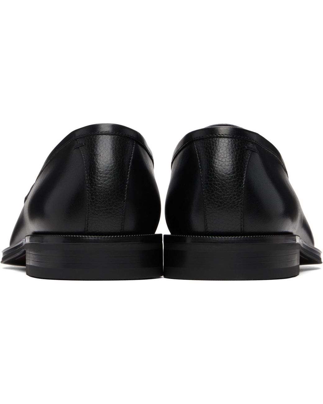 Boss Black Plain Penny Trim Leather Loafers for men