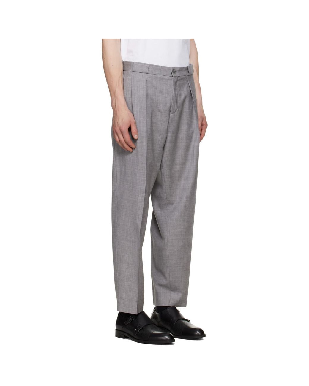 Boss Black Pleated Trousers for men