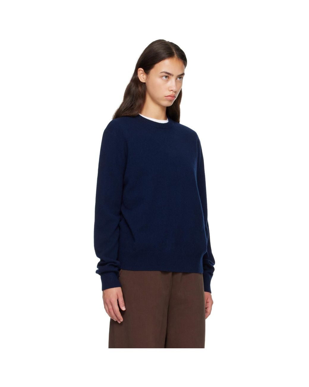Entire studios Blue Knit Cashmere Crewneck Sweater