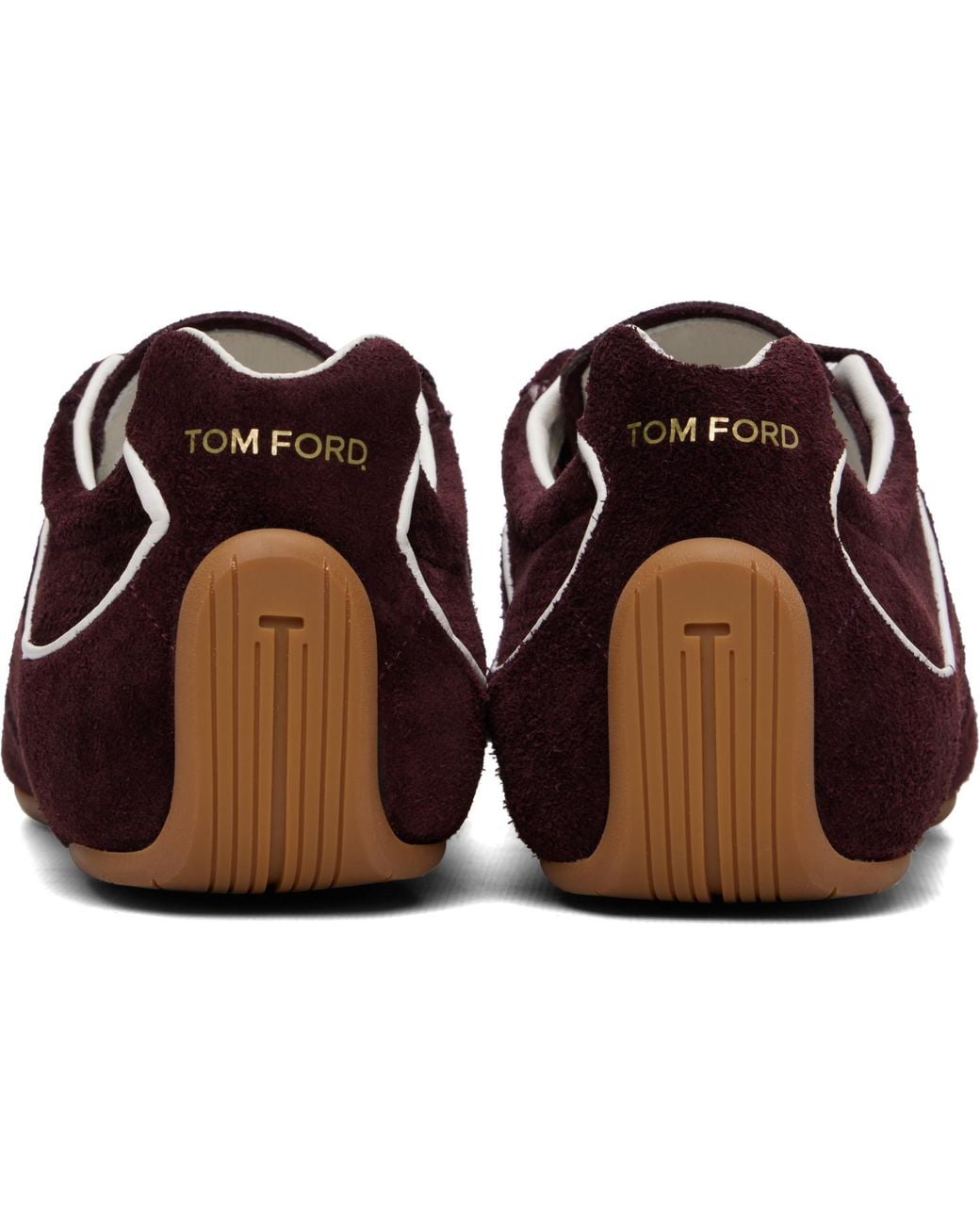 Tom Ford Brown Burgundy Suede Aston Sneakers for men