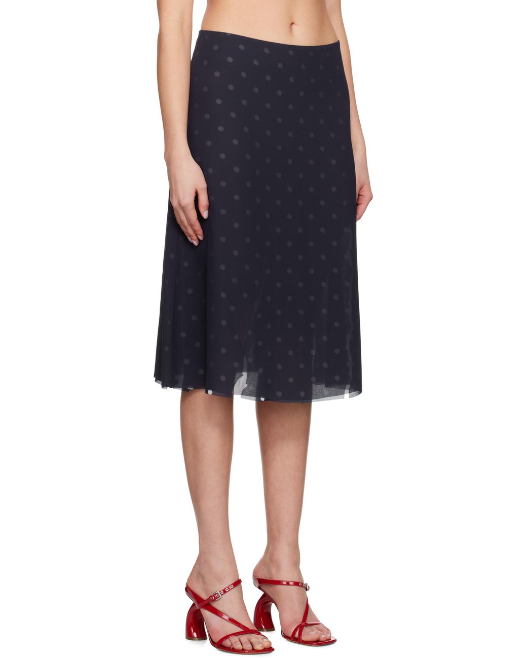 【送料&関税込】[ACNE] MESH LAYERED SKIRT Acne Studios Mesh Layered Midi Skirt in Black | Lyst