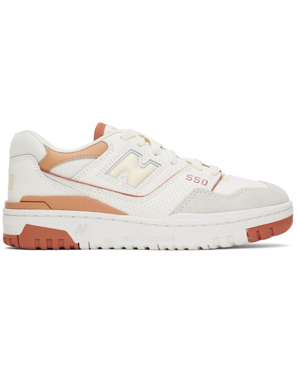 New Balance White & Orange 550 Sneakers in Black Lyst Canada