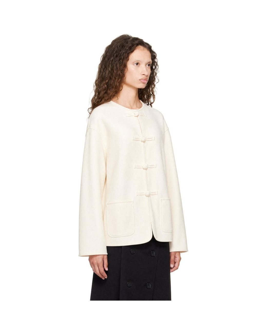 Rohe White Off- Double-Faced Wool Pankou Jacket