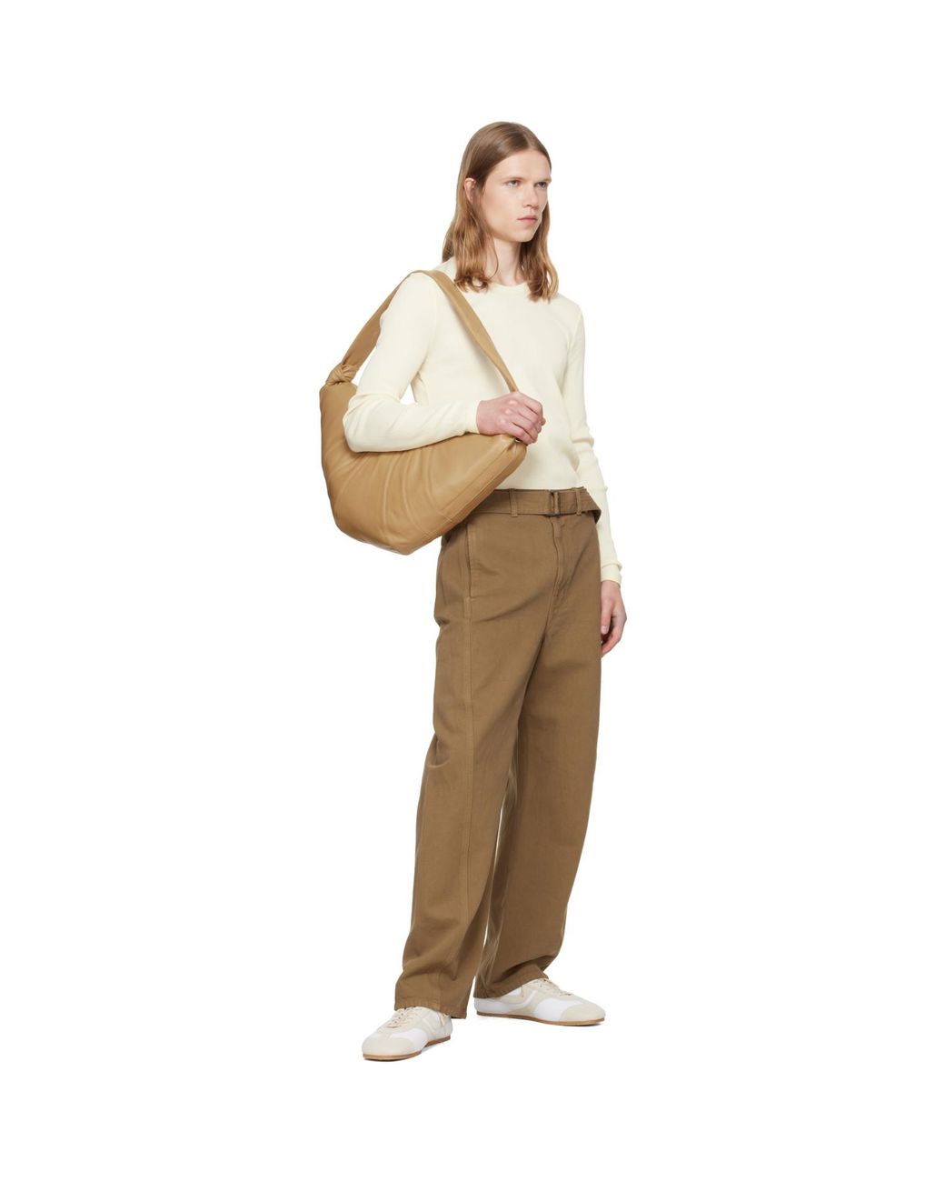 Lemaire Natural Tan Large Croissant Bag for men