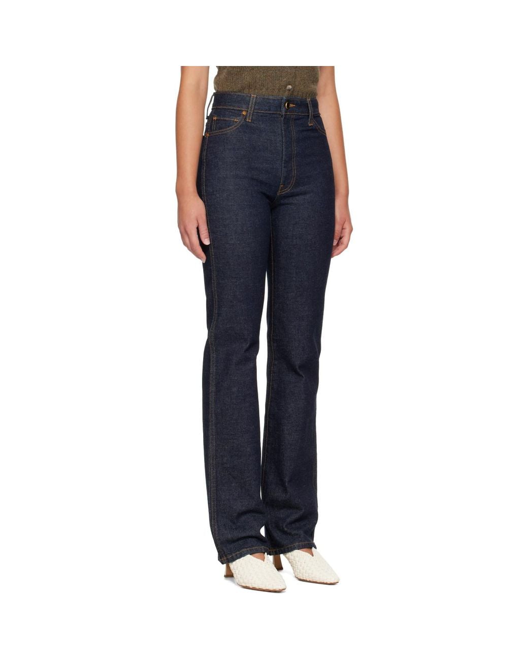 Khaite Blue Danielle Stretch Jeans