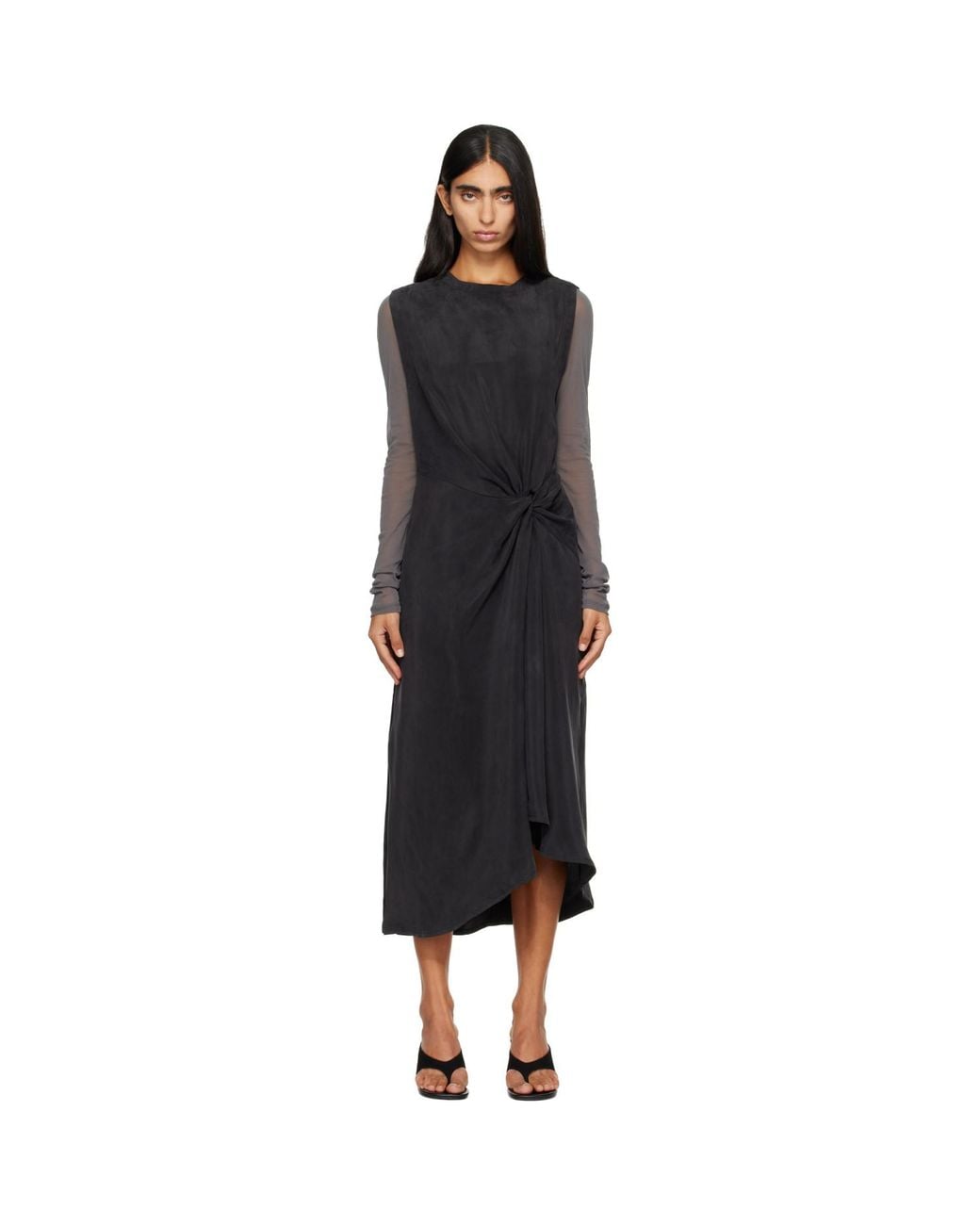 Studio Nicholson Black Delph Midi Dress